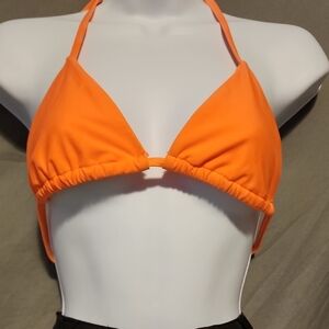 Orange Triangle Bikini with Halter Neck